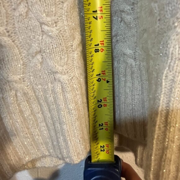 Banana Republic White Sparkle Knit Sweater Italian Yarn Women's M - Picture 5 of 9